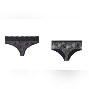 set of 2 Torrid Cotton Mid-Rise Cheeky Panty & Mid-Rise Thong halloween theme 5X